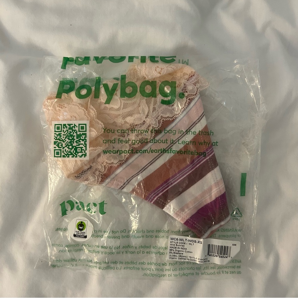 New in bag Pact XS thong